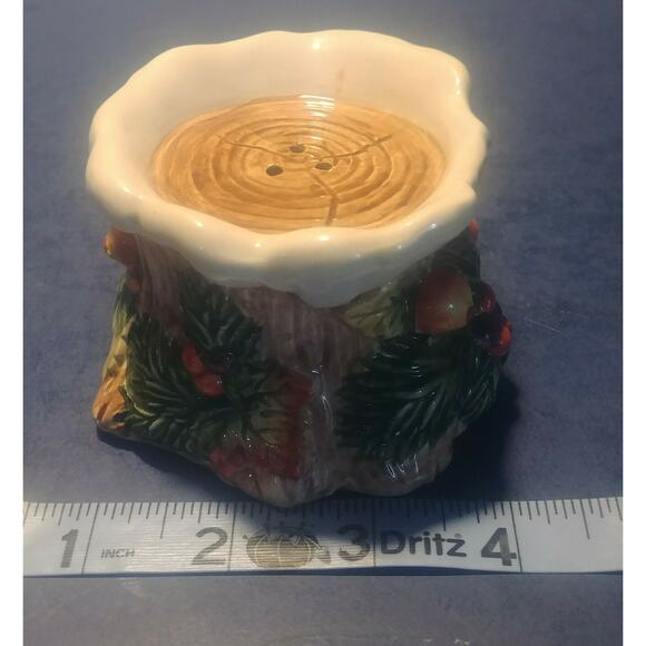 Rare Vintage 1996 Fitz & Floyd Christmas Tree stump Holiday Salt Shaker single - Picture 10 of 10